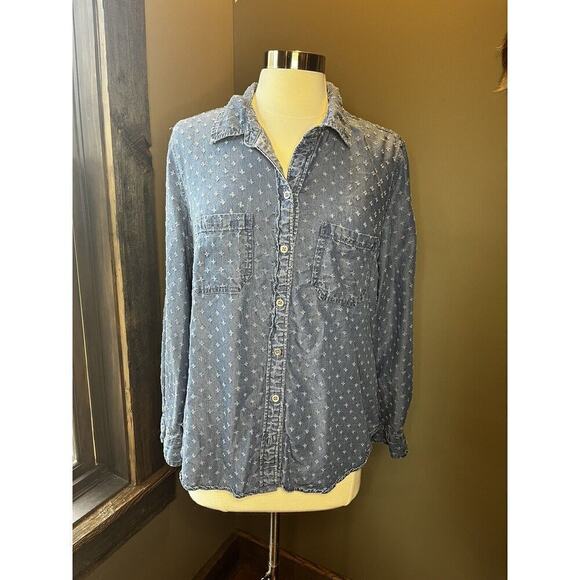 Liverpool women’s denim button-down long sleeve Size M - Picture 1 of 6